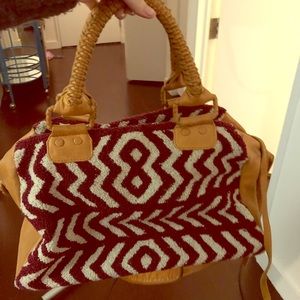 Anthropologie hobo with tan leather strap